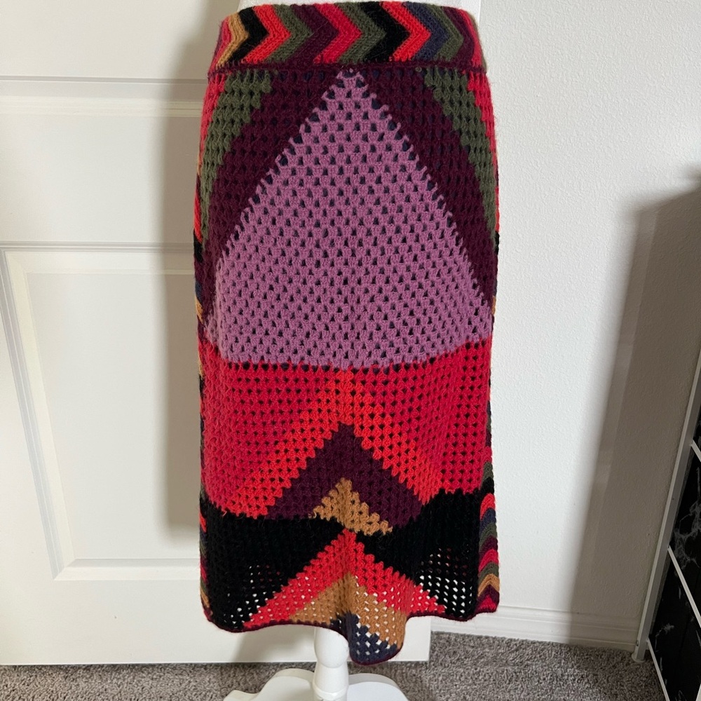 EUC Farm Rio Crochet Midi Skirt Medium - Picture 6 of 10